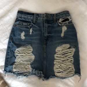 Carmar Distressed Denim Skirt